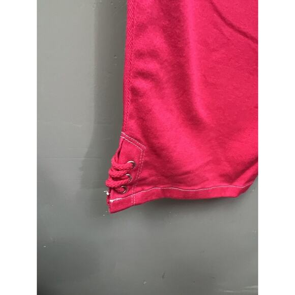 Jones New York Stretch Jeans Womens 16 Pink‎ Twill Jeans Lace up ankles-cropped - Picture 6 of 7